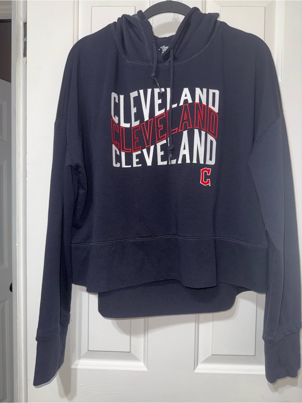 Cleveland Graphic Hoodie Sweatshirt - Blue with Red & White Accents